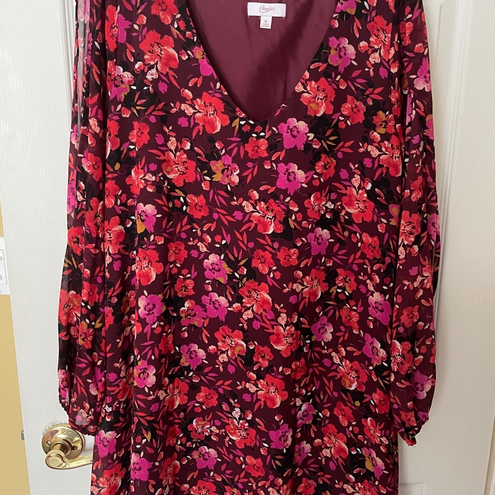 Candies Floral Shift Dress with Open Sleeves